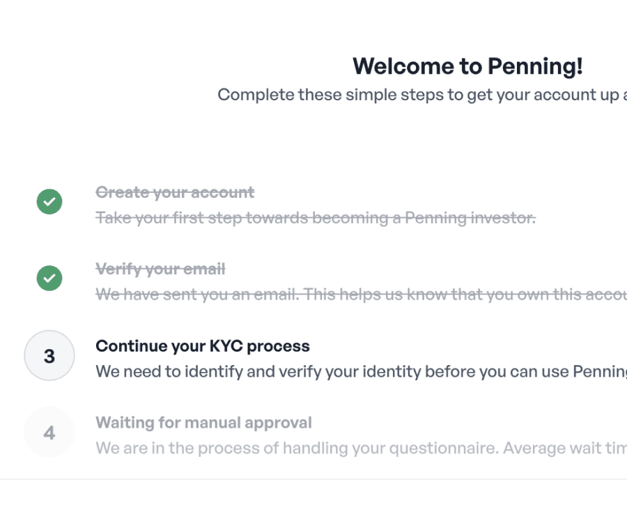 Image of the platform that explains: Simple KYC process
